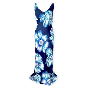 Vintage 90s Blue Floral Maxi Dress by My Michelle - women’s size small / medium